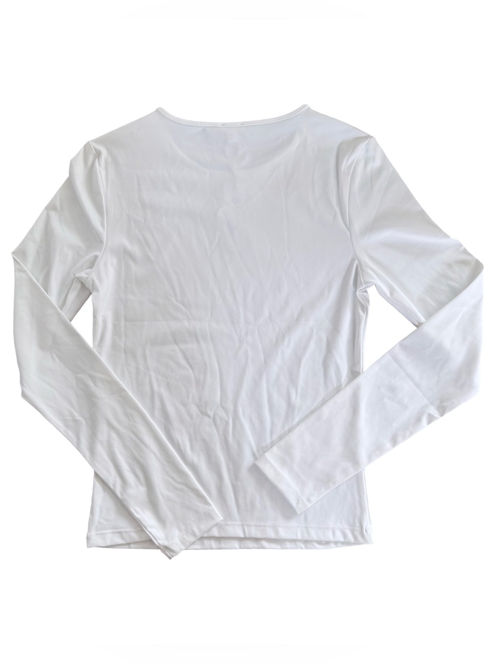 Garage White Sleek Crewneck Long Sleeve Top NWT Size L - Picture 6 of 8